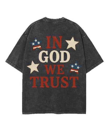 In God We Trust Double Sided Unisex Washed Christian T-shirt