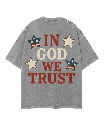 In God We Trust Double Sided Unisex Washed Christian T-shirt
