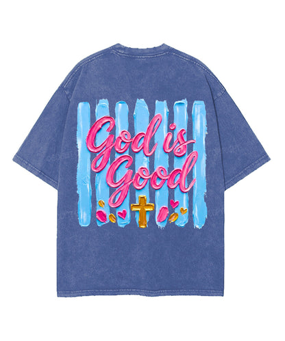 God Is Good Double Sided Unisex Washed Christian T-shirt