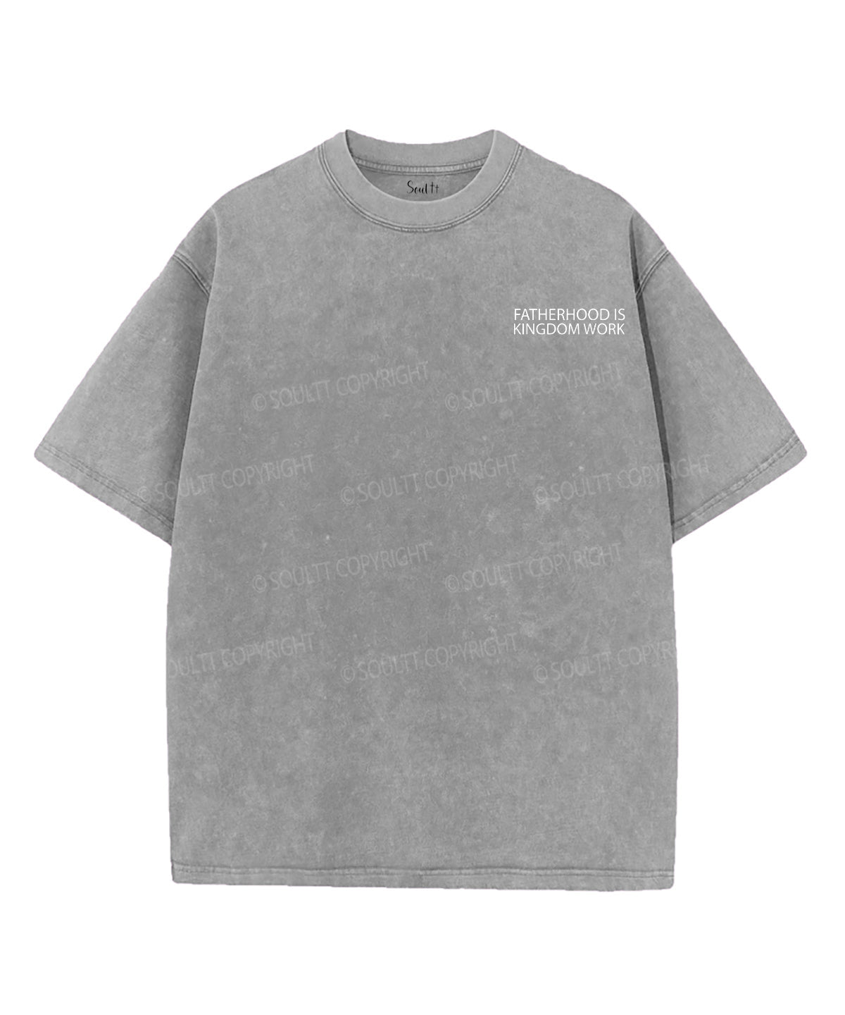 Fatherhood Is Kingdom Work Double Sided Unisex Washed Christian T-shirt