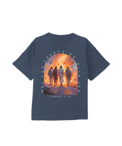 Kids May the Fourth Be With You Double Sided Cotton Christian T-shirt