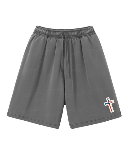 Hooked On Jesus Double Sided Unisex Christian Washed T-Shirt & Shorts