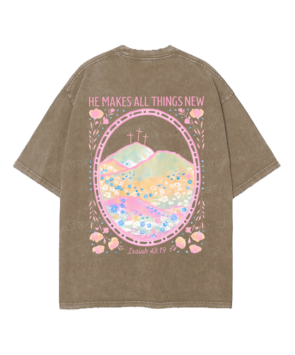 He Makes All Things New Double Sided Unisex Washed Christian T-shirt