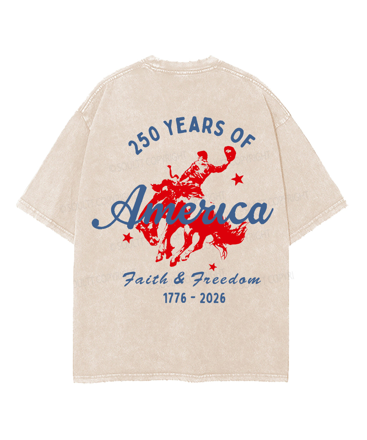 250 Years America Anniversary Double Sided Unisex Washed Christian T-shirt