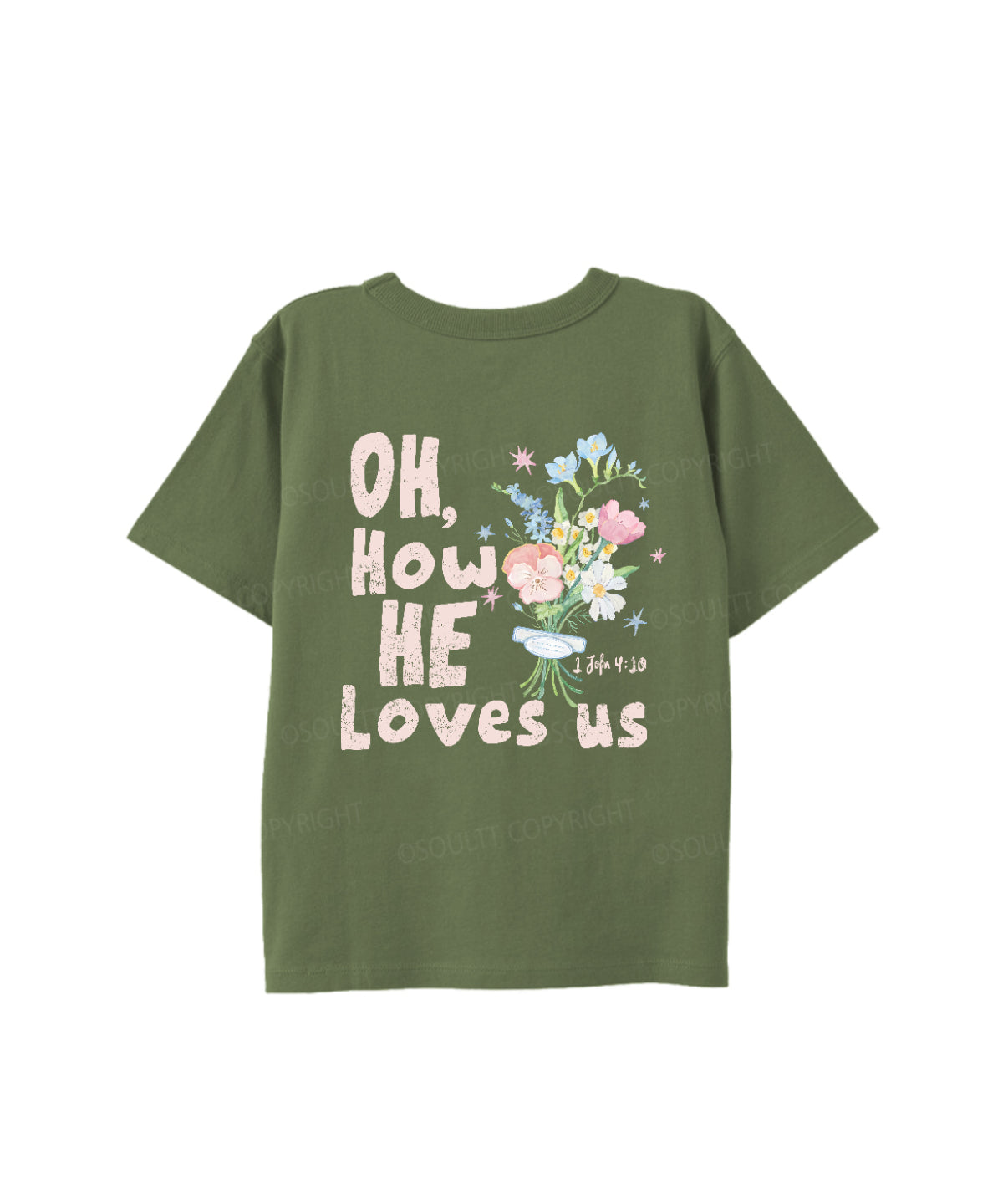 Kids How He Love Us Double Sided Cotton Christian T-shirt