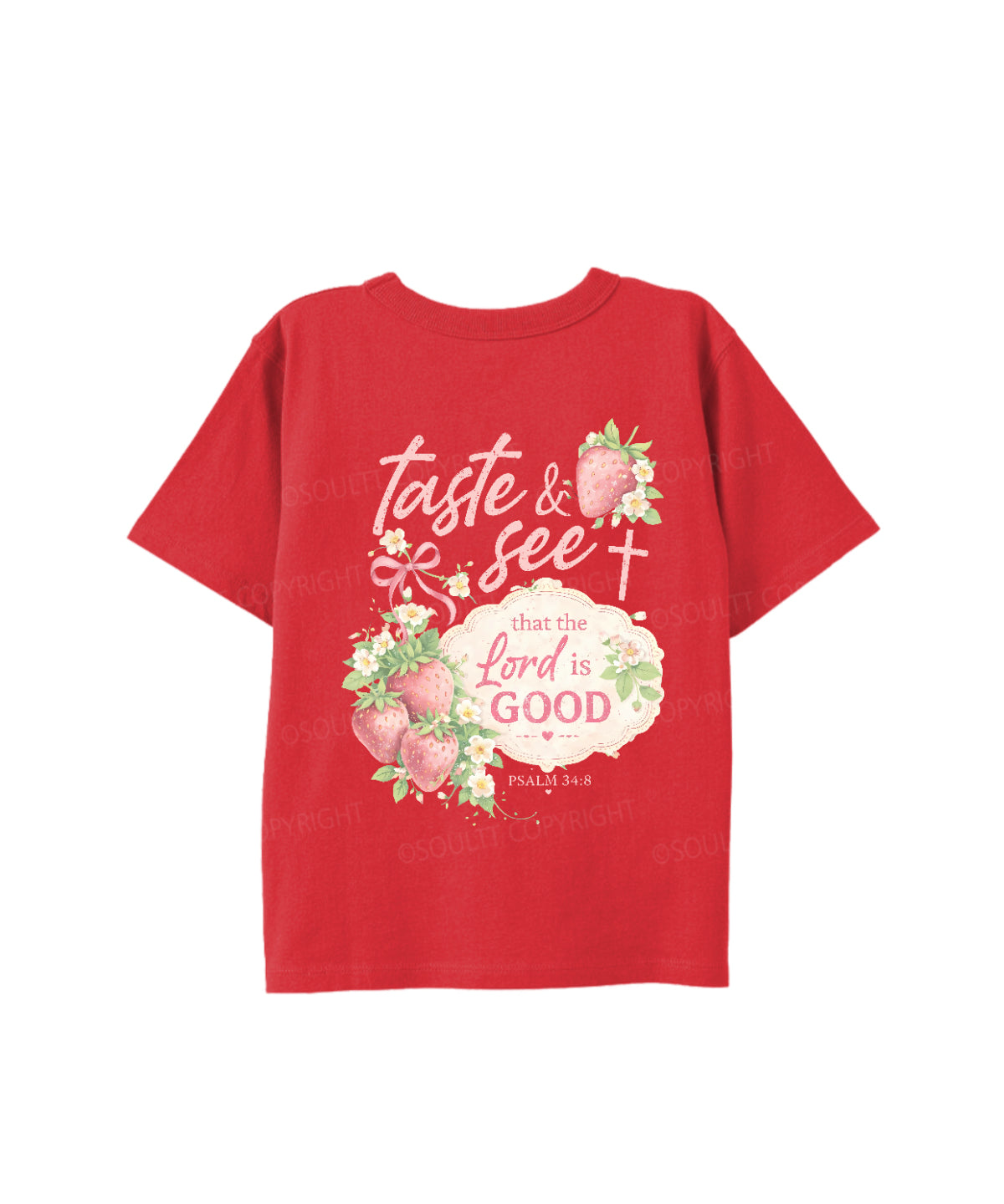 Kids The Lord Is Good Double Sided Cotton Christian T-shirt