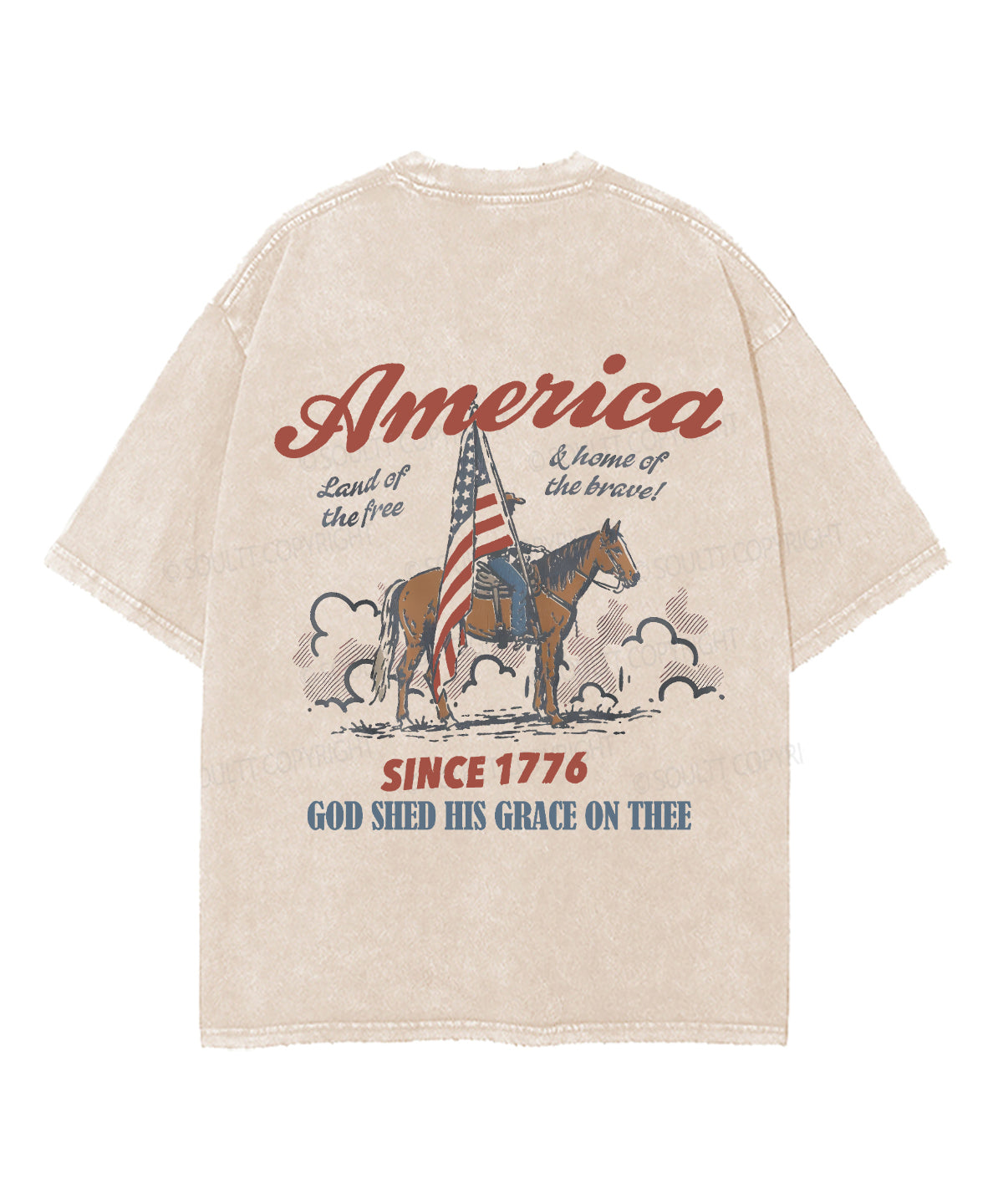 God Shed His Grace On Thee Double Sided Unisex Washed Christian T-shirt