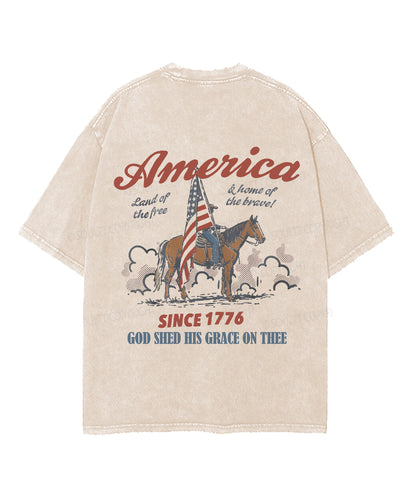 God Shed His Grace On Thee Double Sided Unisex Washed Christian T-shirt