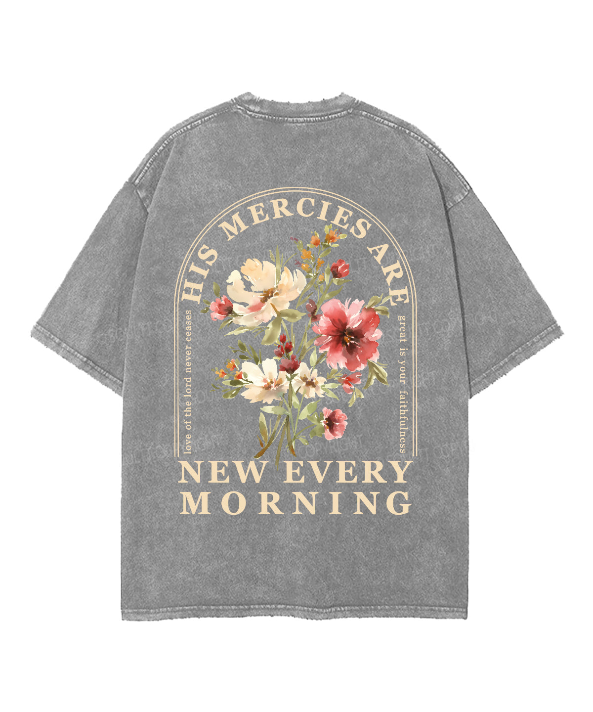 His Mercies Are New Every Morning Double Sided Unisex Washed Christian T-shirt