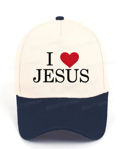I Love Jesus Embroidered Christian Trucker Hat