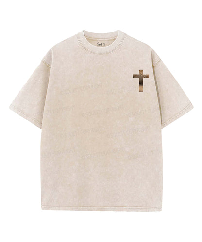 For It Is By Grace You Have Been Saved, Through Faith Double Sided Unisex Washed Christian T-shirt