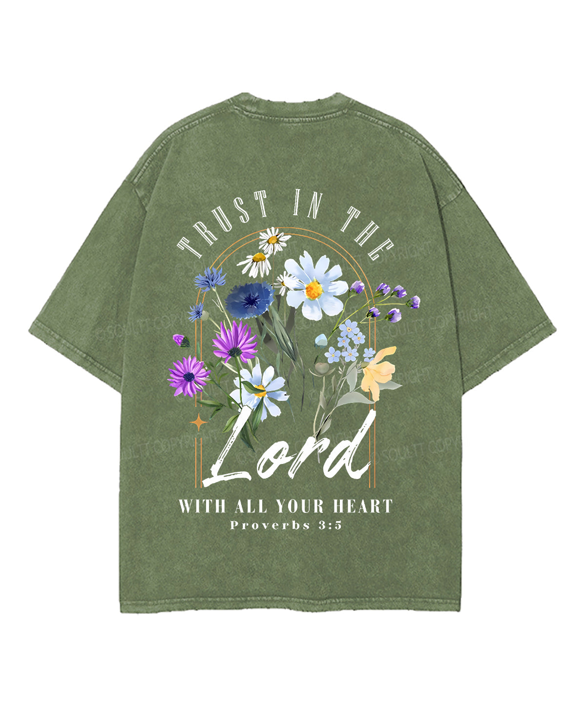 Trust In The Lord Double Sided Unisex Washed Christian T-shirt