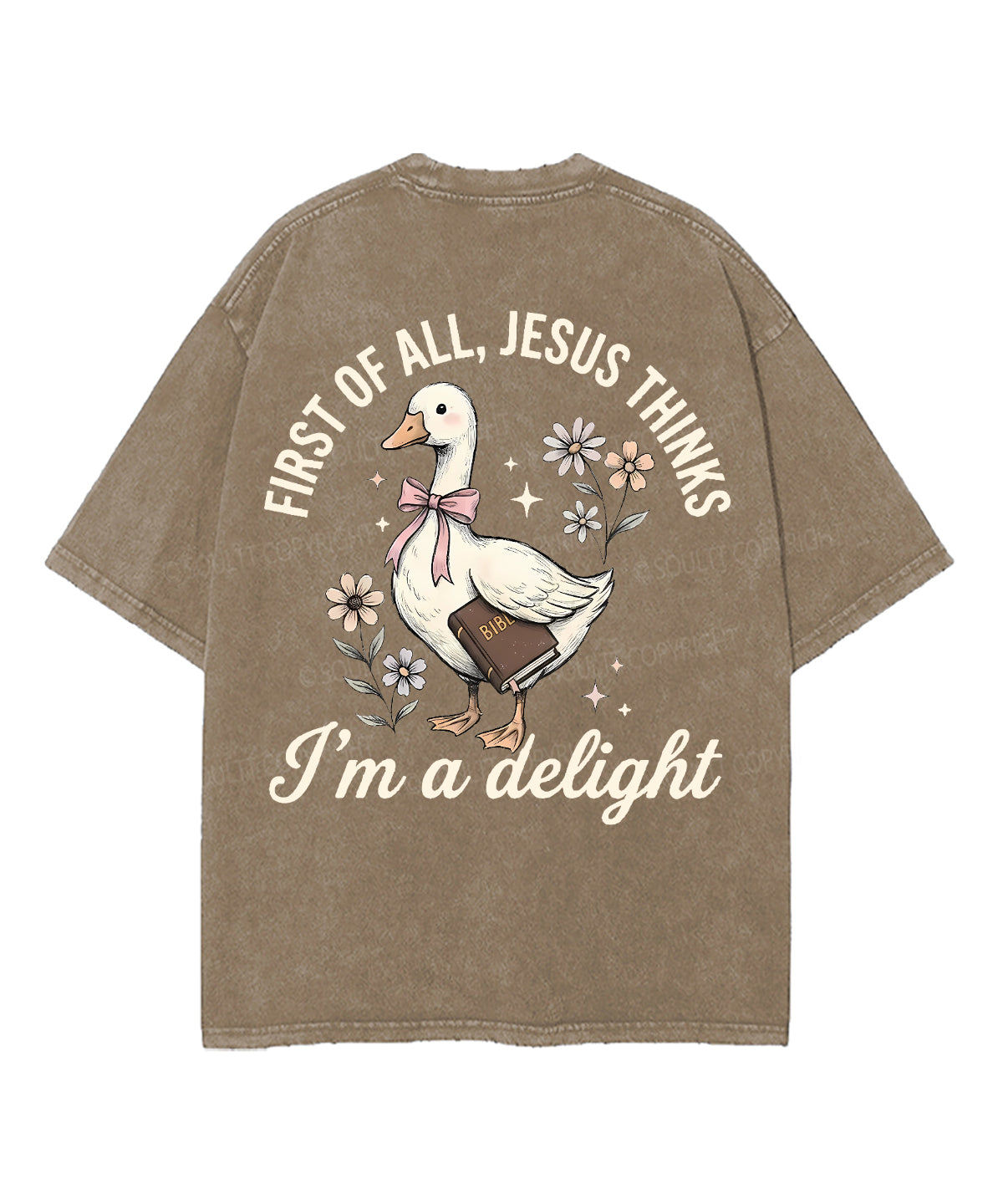 First Of All , Jesus Thinks I'm A Delight Double Sided Unisex Washed Christian T-shirt
