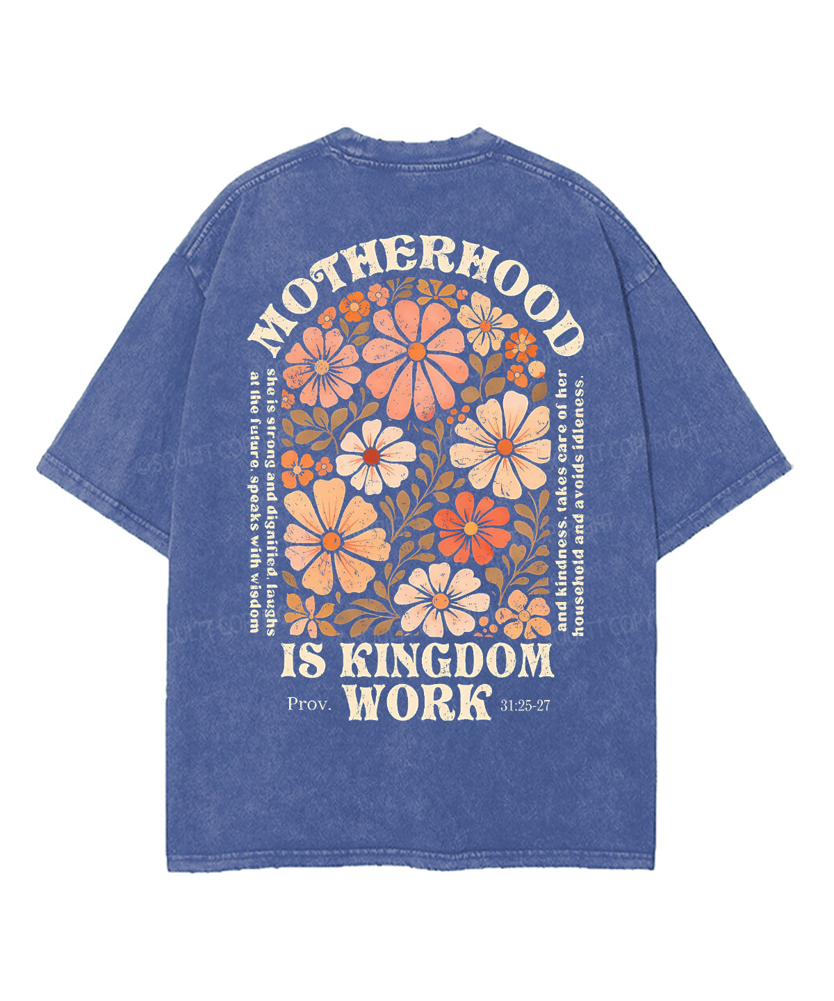 Motherhood Is Kingdom Work Double Sided Unisex Washed Christian T-shirt