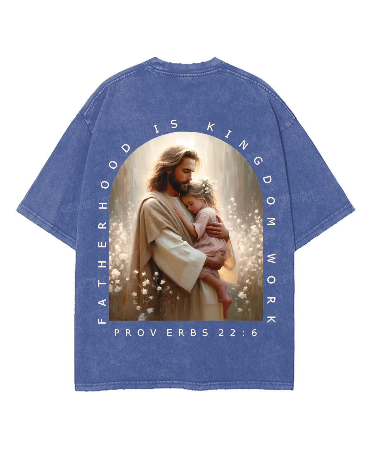 Fatherhood Is Kingdom Work Double Sided Unisex Washed Christian T-shirt