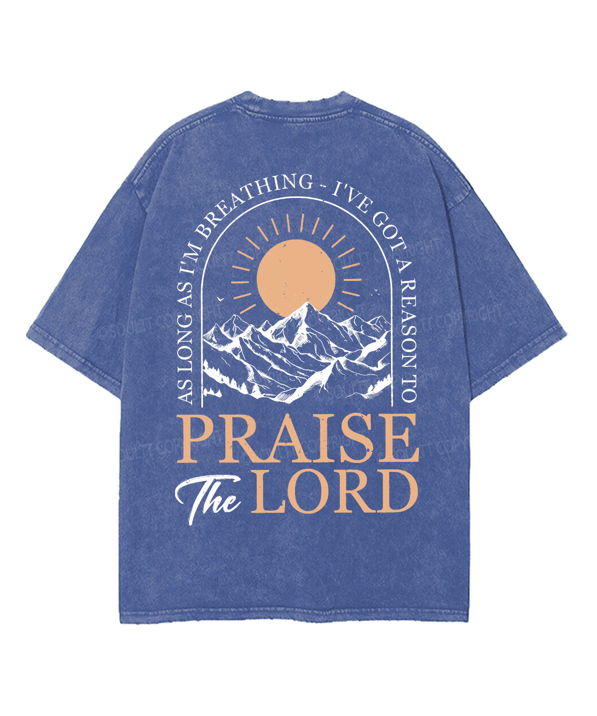 Praise The Lord Double Sided Unisex Washed Christian T-shirt