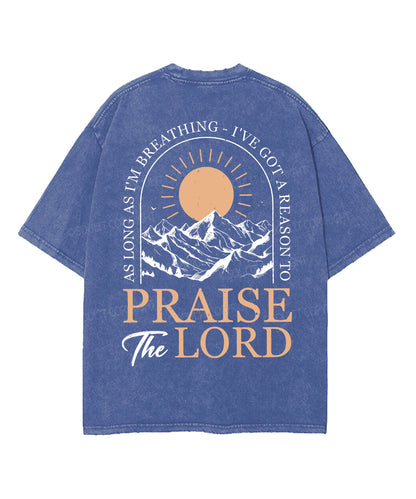 Praise The Lord Double Sided Unisex Washed Christian T-shirt