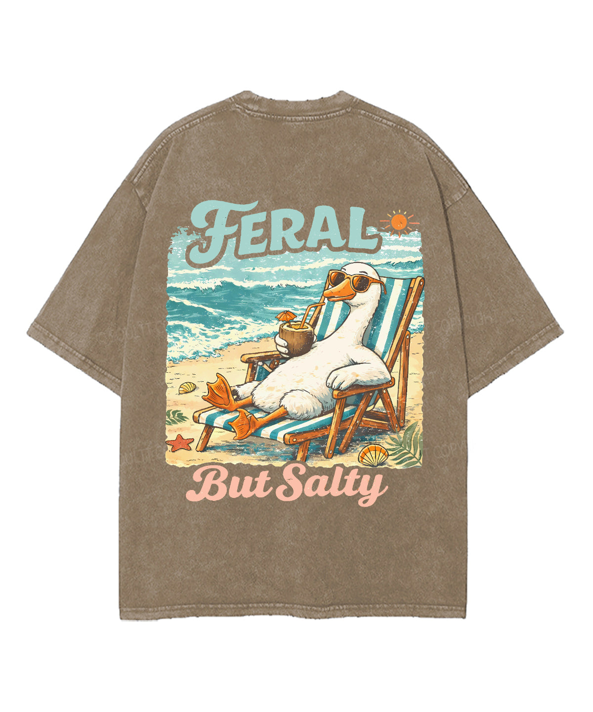 Feral But Salty Double Sided Unisex Washed Christian T-shirt