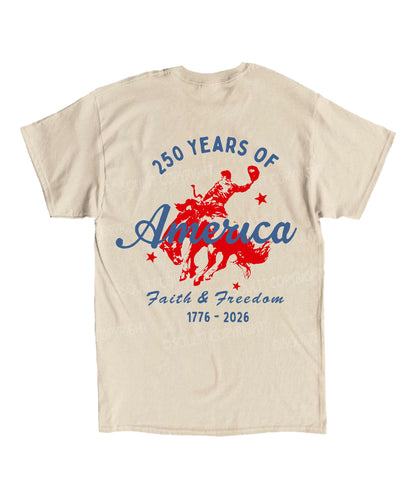 250 Years America Anniversary Double Sided Unisex Cotton Christian T-Shirt