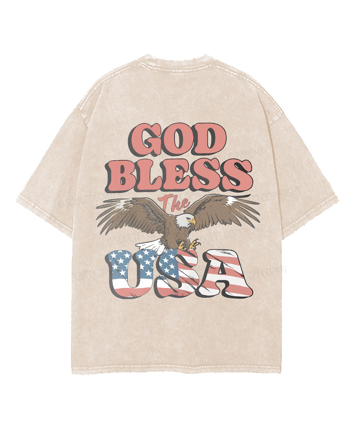 God Bless The USA Double Sided Unisex Washed Christian T-shirt