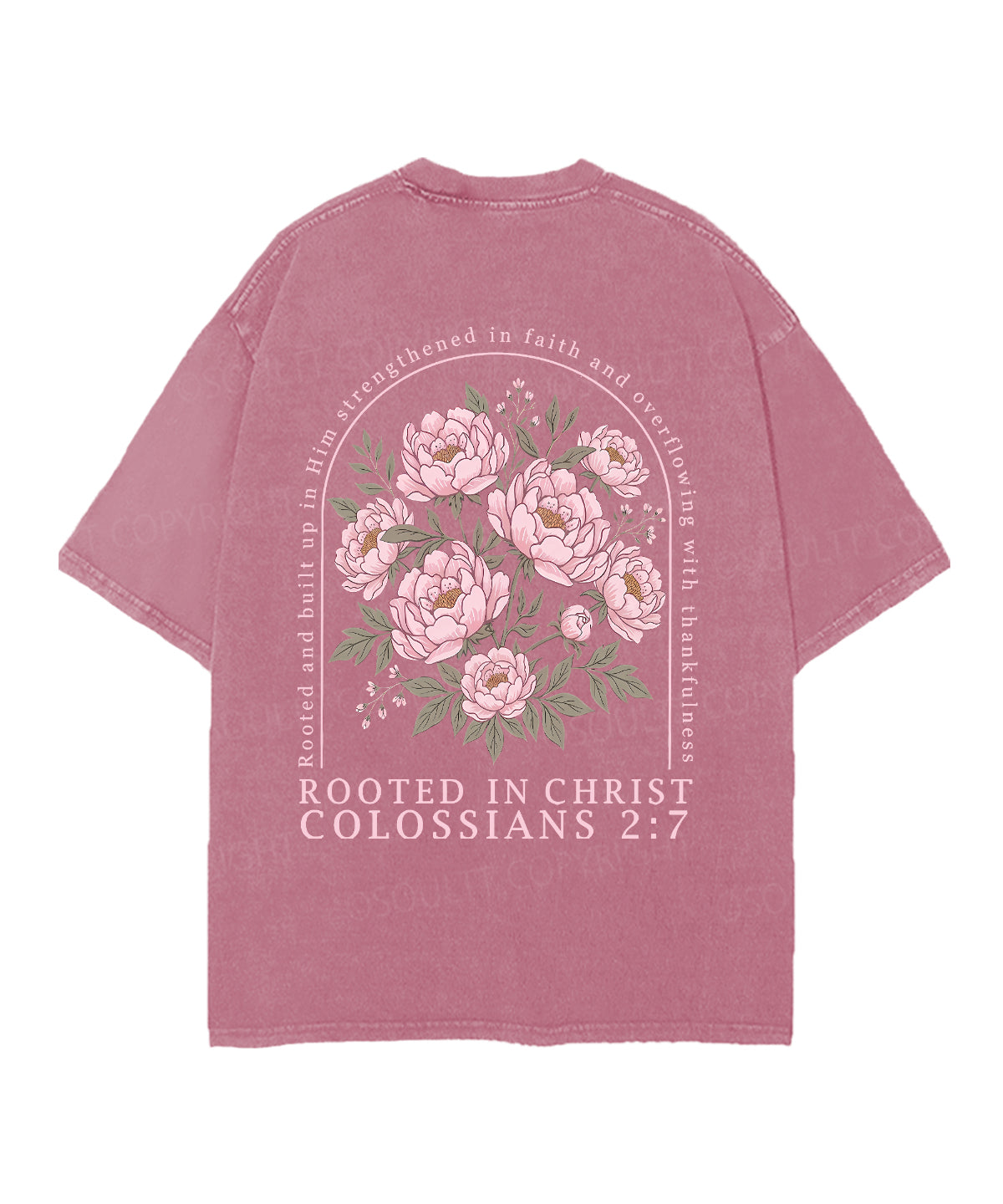 Rooted In Christ Double Sided Unisex Christian Washed T-Shirt & Shorts
