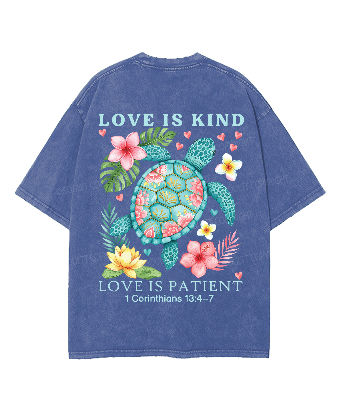 Love Is Kind Double Sided Unisex Washed Christian T-shirt