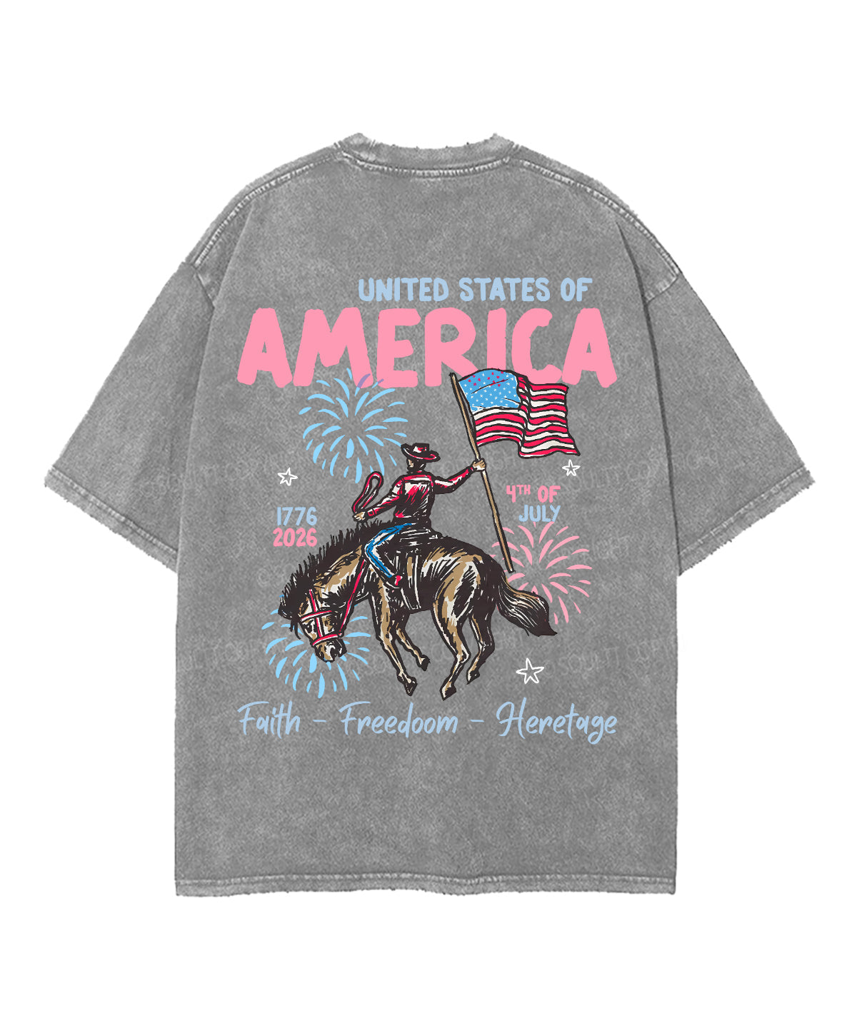 Faith Freedoom Double Sided Unisex Washed Christian T-shirt
