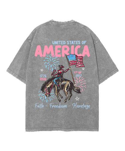 Faith Freedoom Double Sided Unisex Washed Christian T-shirt