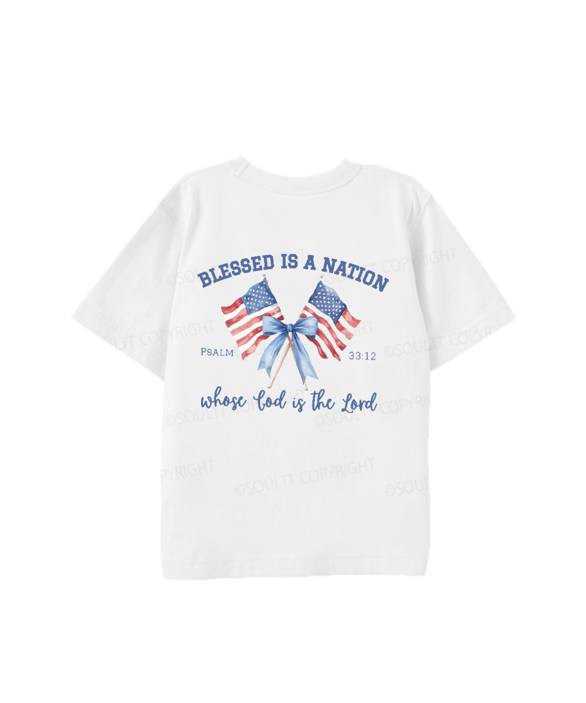 Kids Blessed Is A Nation Whose god Is The Lord Cotton Christian T-shirt