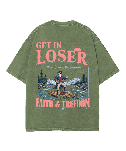 Faith & Freedom Double Sided Unisex Washed Christian T-shirt