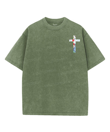 Light Of The World Double Sided Unisex Washed Christian T-shirt