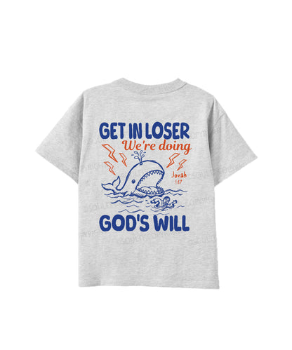 Kids We're Doing God's Will Double Sided Cotton Christian T-shirt