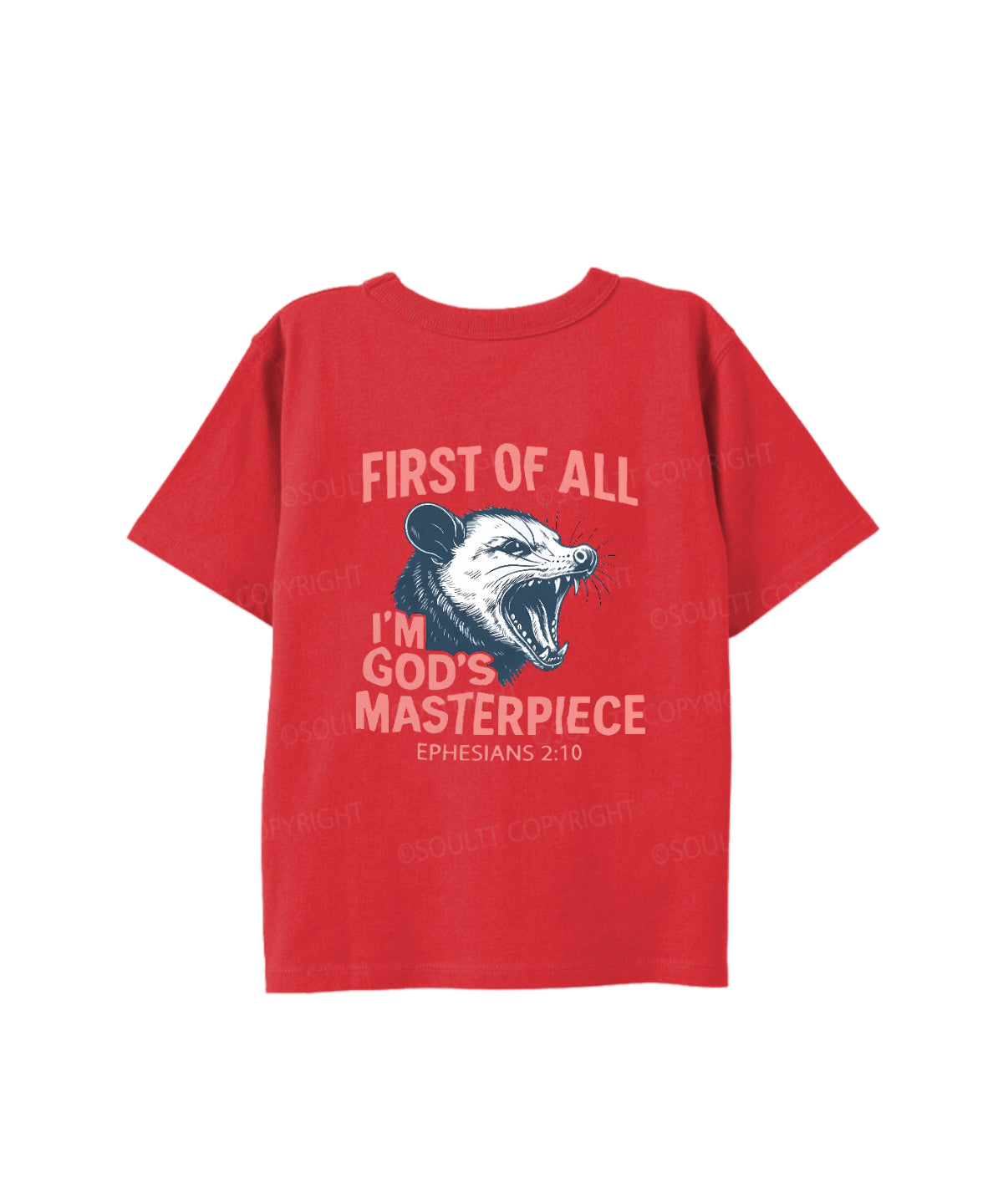 Kids First Of All I'm God's Masterpiece Double Sided Cotton Christian T-shirt