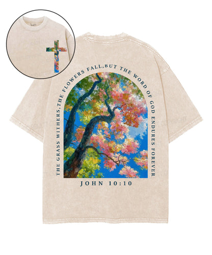 But The Word Of The Lord Endures Forever Double Sided Unisex Washed Christian T-shirt