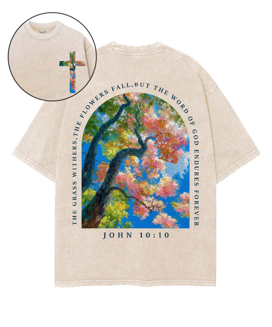 But The Word Of The Lord Endures Forever Double Sided Unisex Washed Christian T-shirt