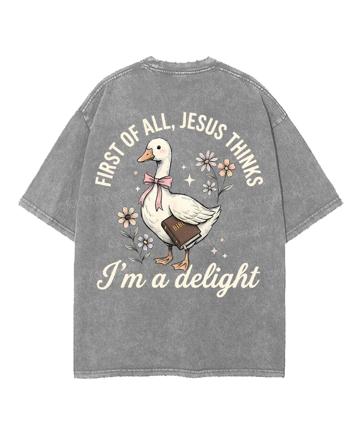 First Of All , Jesus Thinks I'm A Delight Double Sided Unisex Washed Christian T-shirt