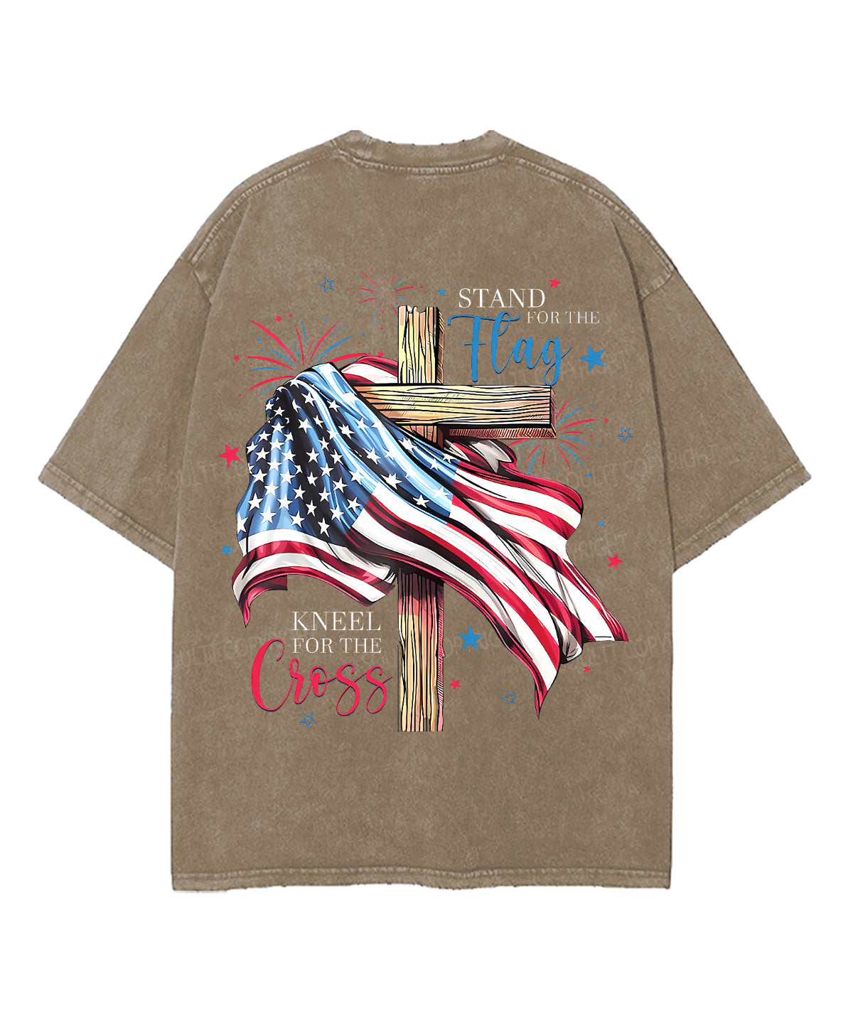 Stand For The Flag Double Sided Unisex Washed Christian T-shirt