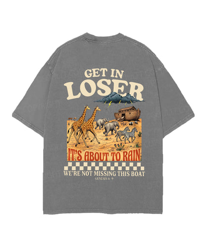 It's About To Rain We're Not Missing This Boat Double Sided Unisex Christian Washed T-Shirt & Shorts
