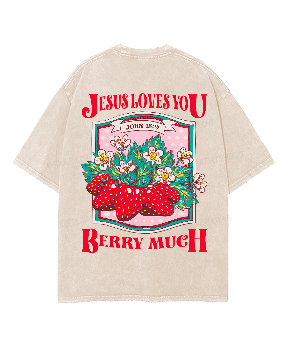 Jesus Loves You Double Sided Unisex Washed Christian T-shirt