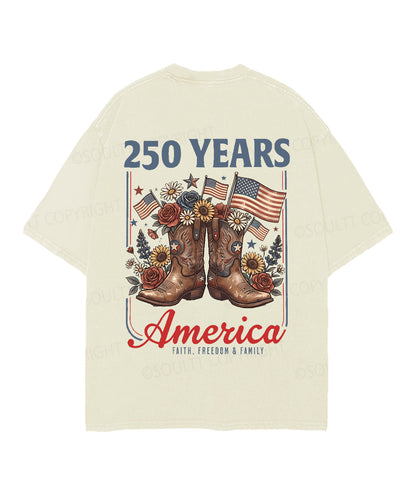 250 Years America Anniversary Double Sided Unisex Christian Washed T-Shirt & Shorts