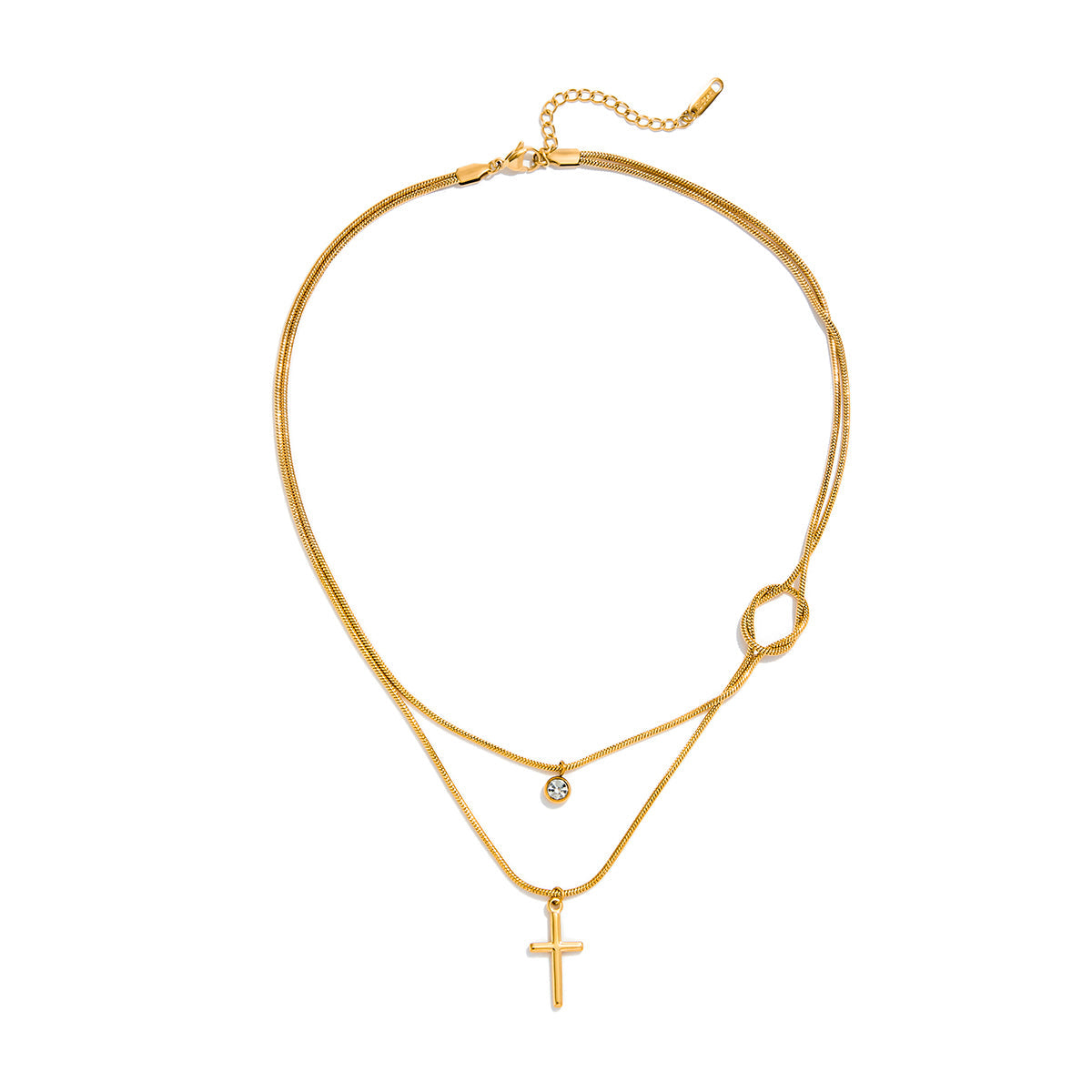 Simple And Elegant Cross Double-strand Necklace