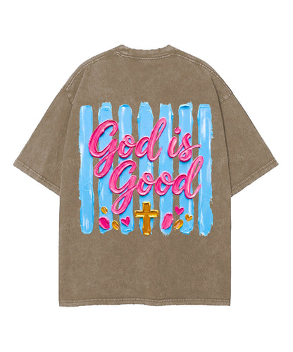God Is Good Double Sided Unisex Washed Christian T-shirt