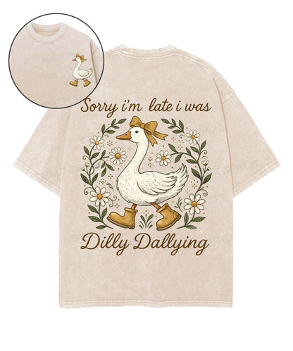 Sorry I’m Late, His Timing Not Mine Double Sided Unisex Washed Christian T-shirt
