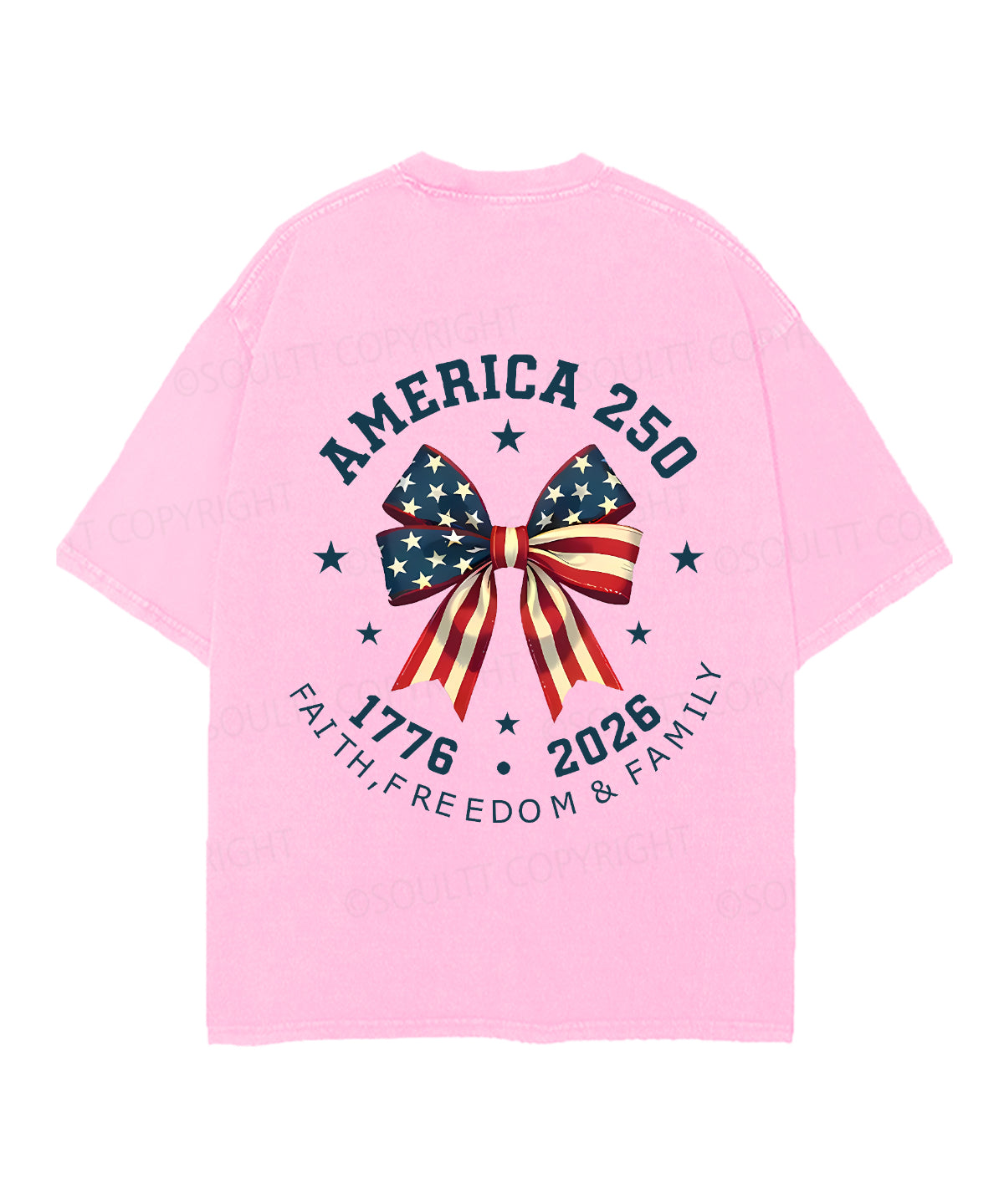 250 Years America Anniversary Double Sided Unisex Christian Washed T-Shirt & Shorts