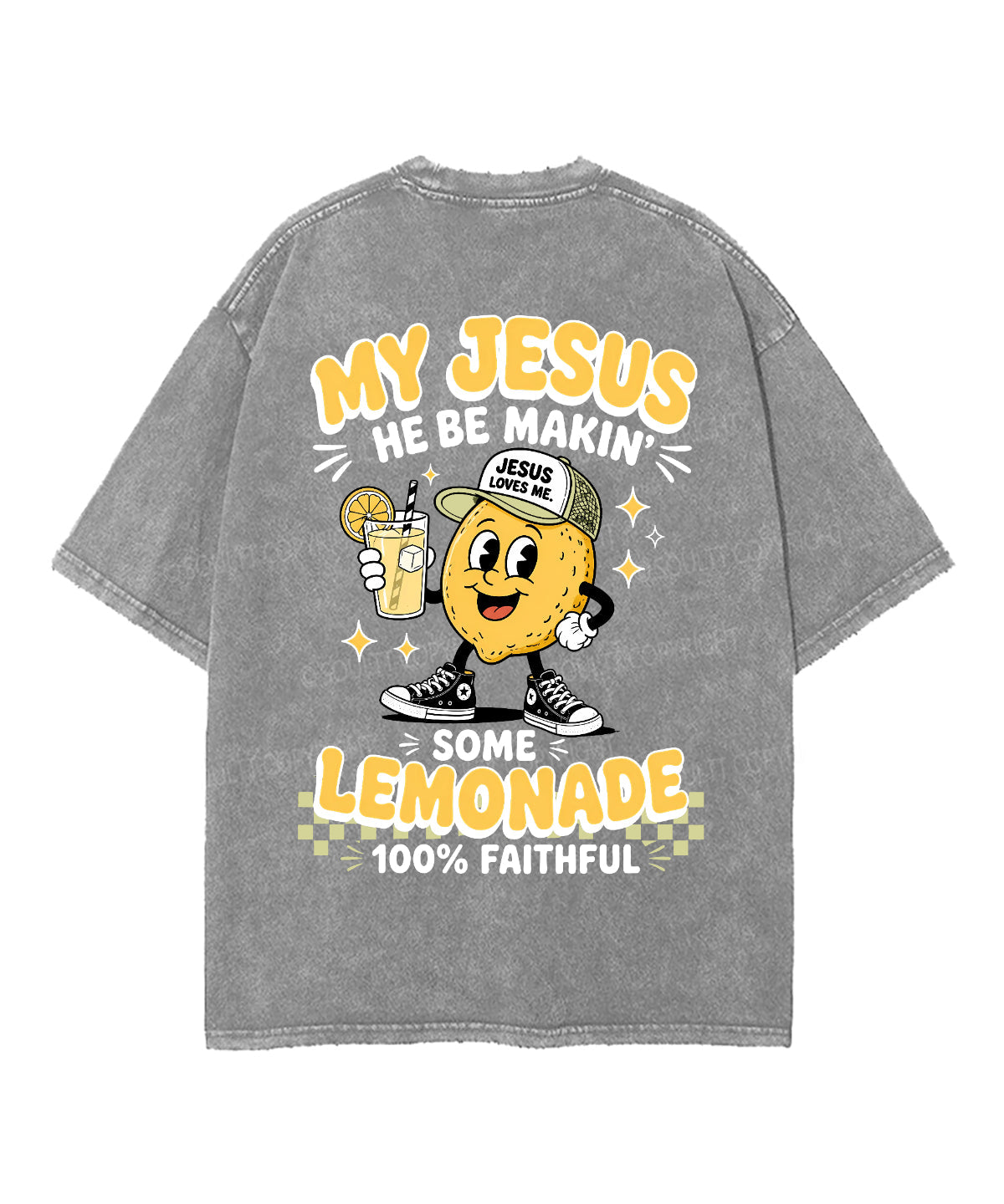 My Jesus Lemonade Double Sided Unisex Washed Christian T-shirt