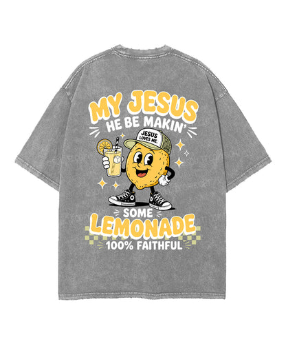 My Jesus Lemonade Double Sided Unisex Washed Christian T-shirt