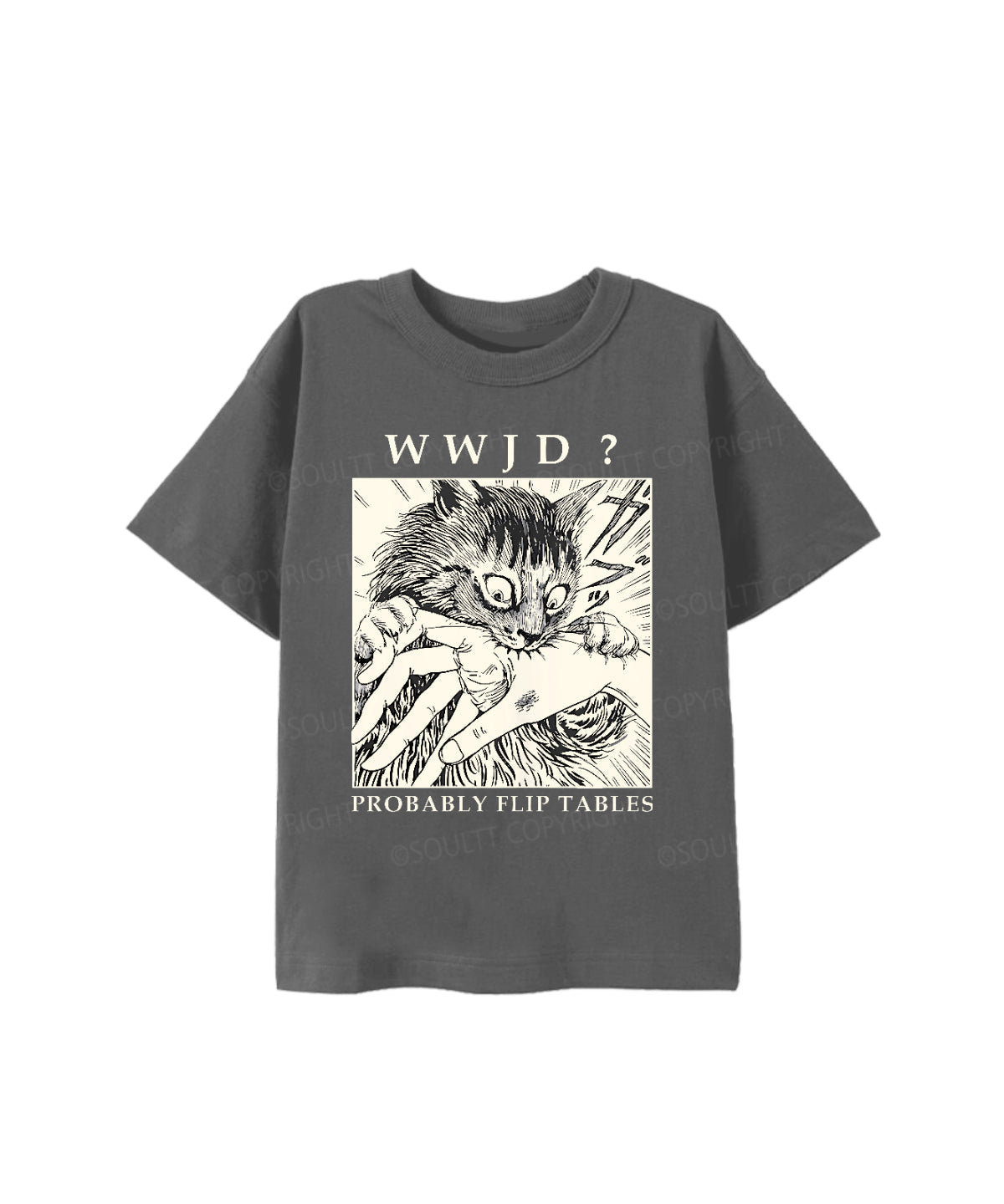 Kids WWJD? Probably Flip Tables Cotton Christian T-shirt