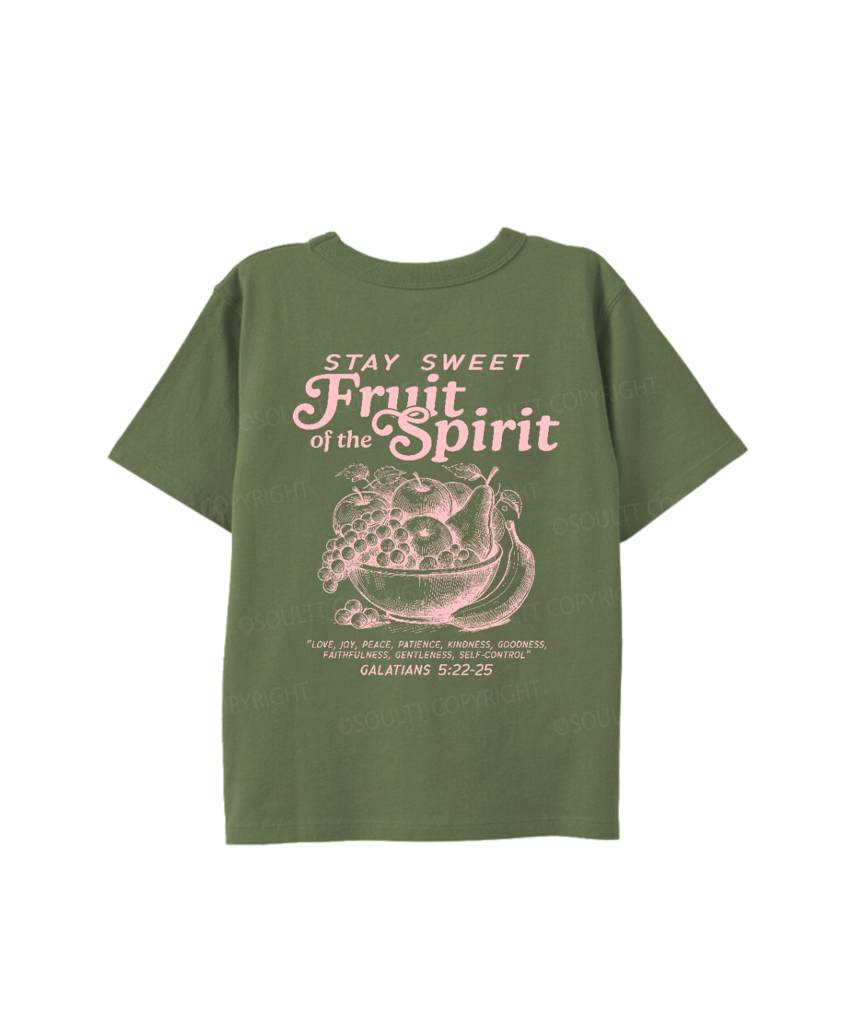 Kids Fruit Of The Spirit Double Sided Cotton Christian T-shirt