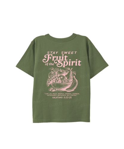 Kids Fruit Of The Spirit Double Sided Cotton Christian T-shirt