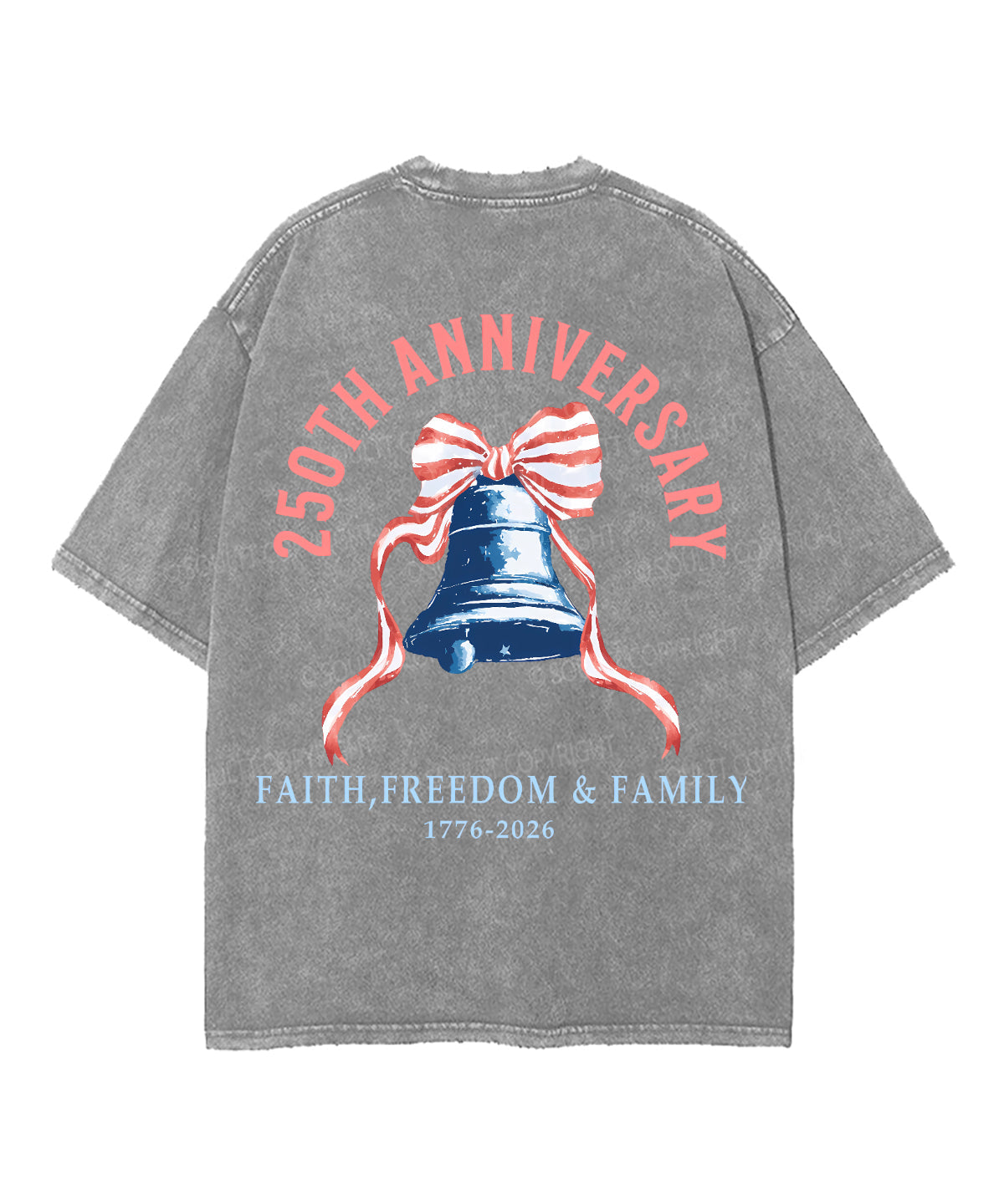 250 Years America Anniversary Double Sided Unisex Washed Christian T-shirt